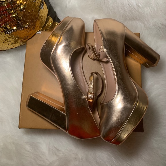 Rose Gold Platform Pumps - Picture 11 of 13